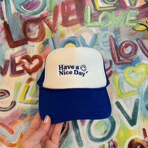 Blue and White Trucker Hat